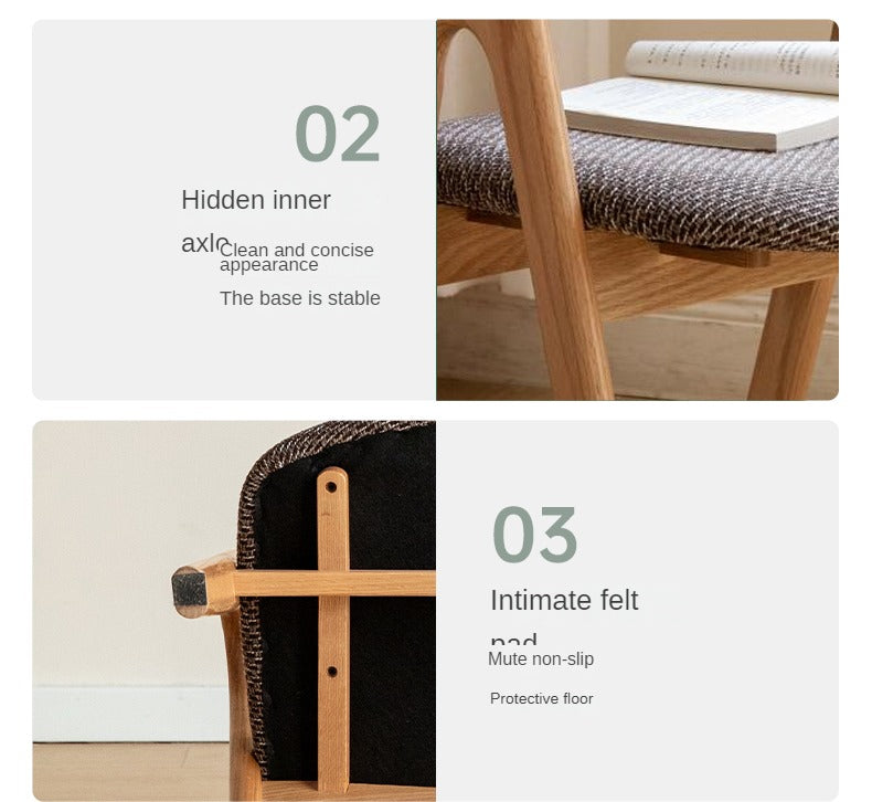 Black Walnut, Oak Solid Wood, Solid Rubberwood Chair with Soft Fabric/Leather Back 2 pcs