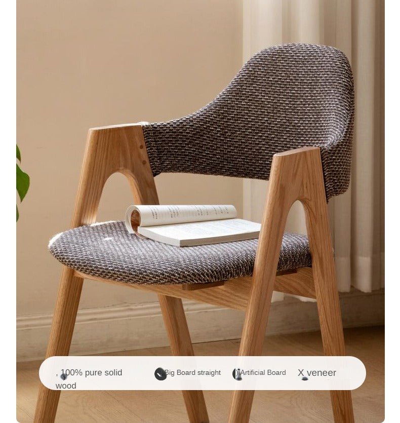 Black Walnut, Oak Solid Wood, Solid Rubberwood Chair with Soft Fabric/Leather Back 2 pcs