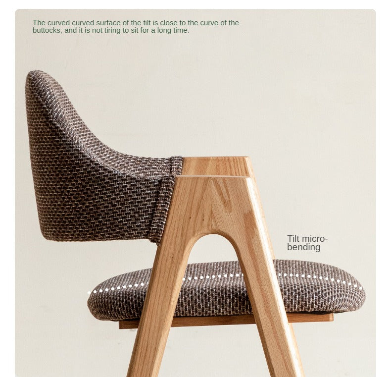 Black Walnut, Oak Solid Wood, Solid Rubberwood Chair with Soft Fabric/Leather Back 2 pcs