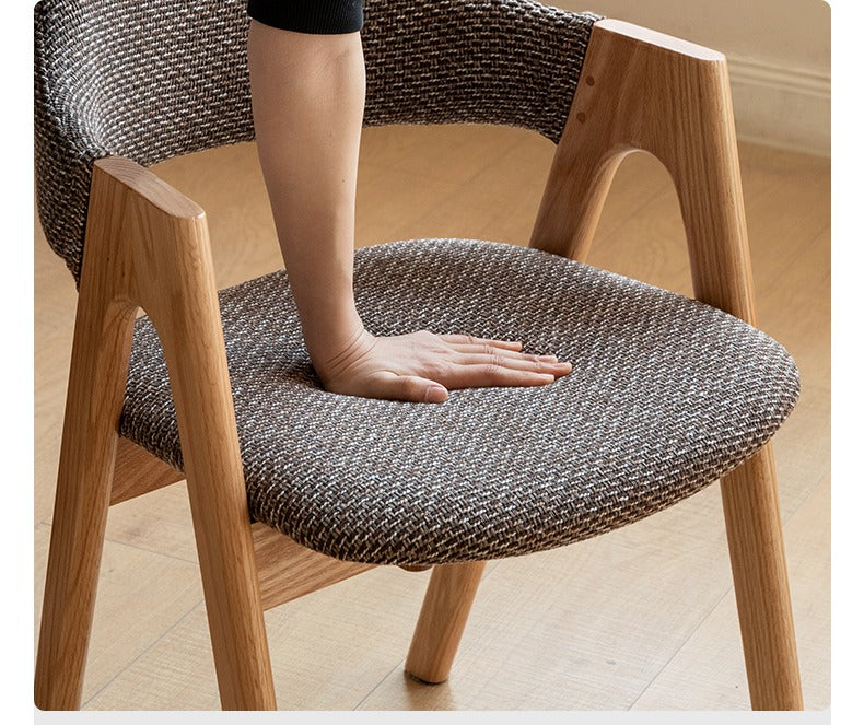 Black Walnut, Oak Solid Wood, Solid Rubberwood Chair with Soft Fabric/Leather Back 2 pcs