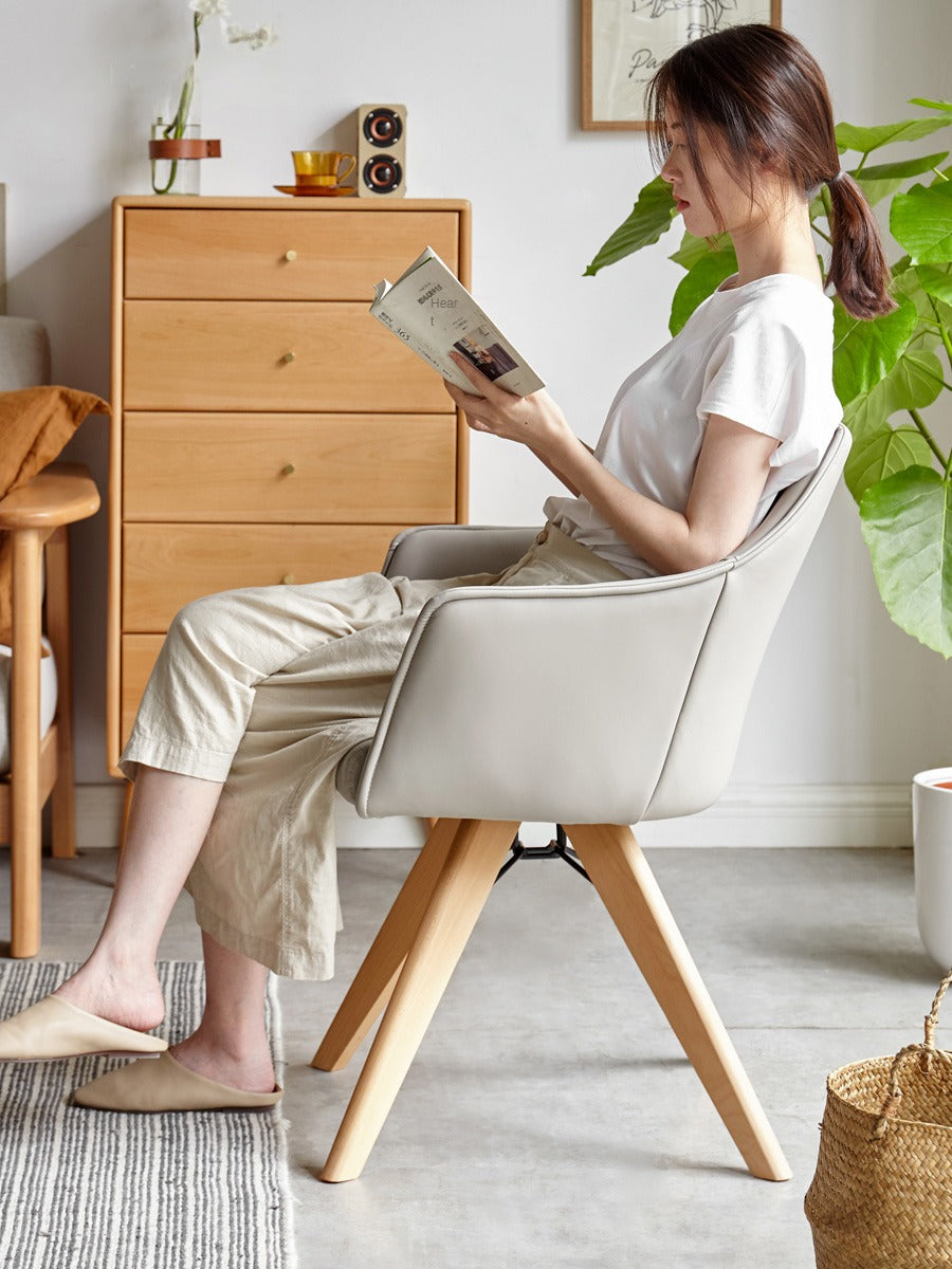 Beech Solid Wood Soft Chair Rotate 360