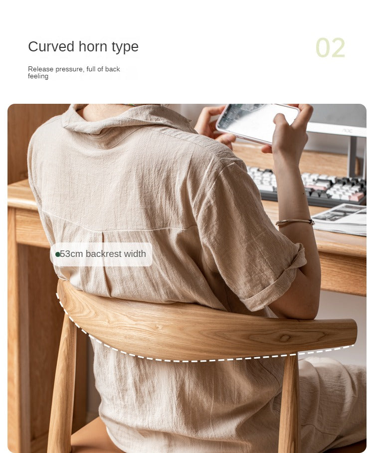 Set 4 pcs Black Walnut, Ash, Oak Solid Wood-Horn Chair