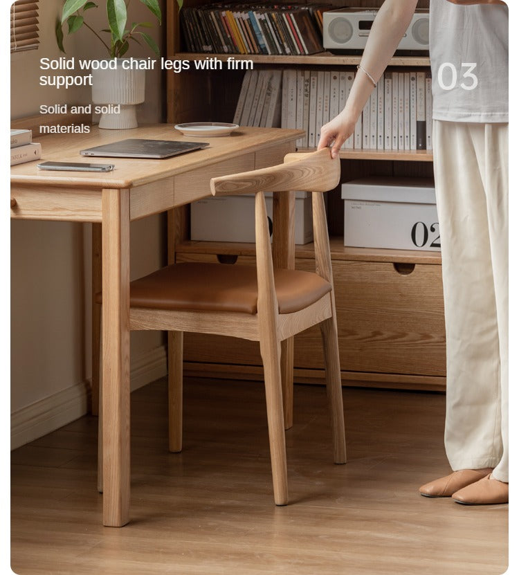 set 4 pcs Ash, Oak Solid Wood-Horn Chair