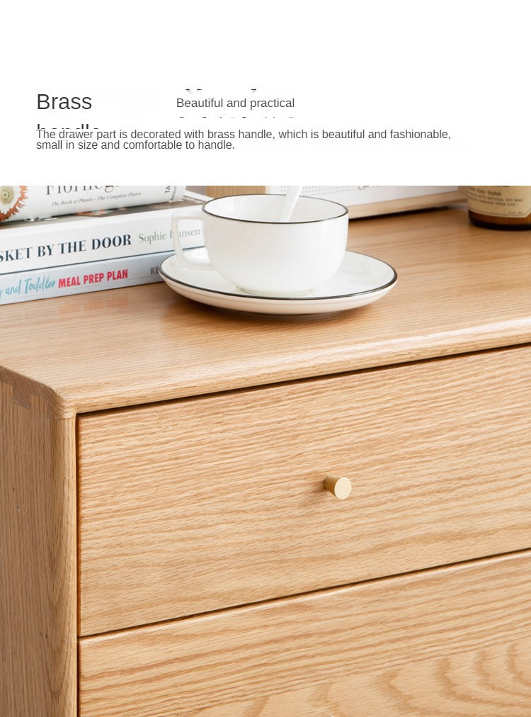 Oak Solid Wood, Solid RubberWood Nordic Chest of Drawers