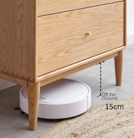 Oak Solid Wood Chest of Drawers Flip Glass Door