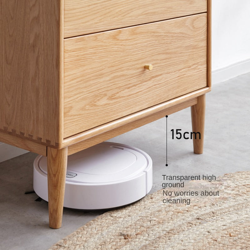 Oak Solid Wood Chest of Drawers Flip Glass Door