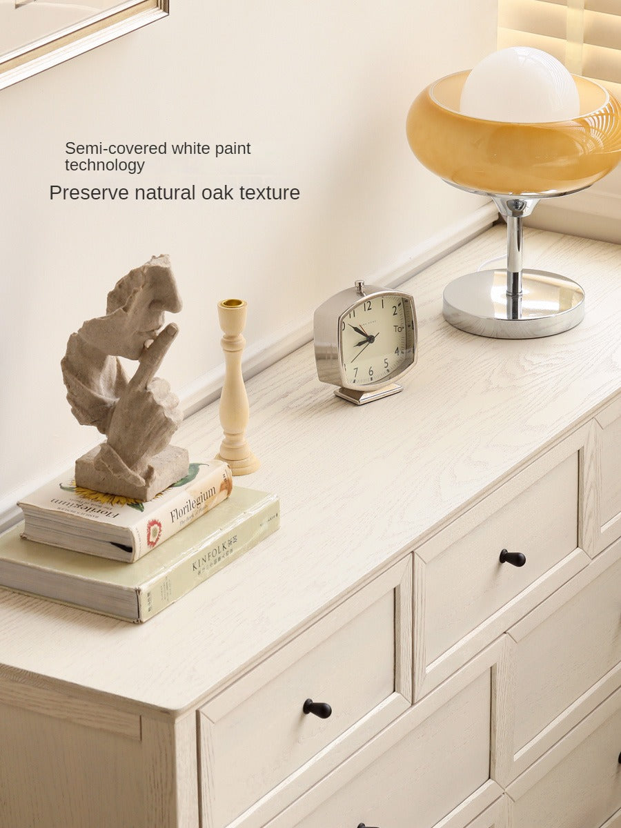 Rubberwood, Oak Solid Wood American Style Chest of Drawers