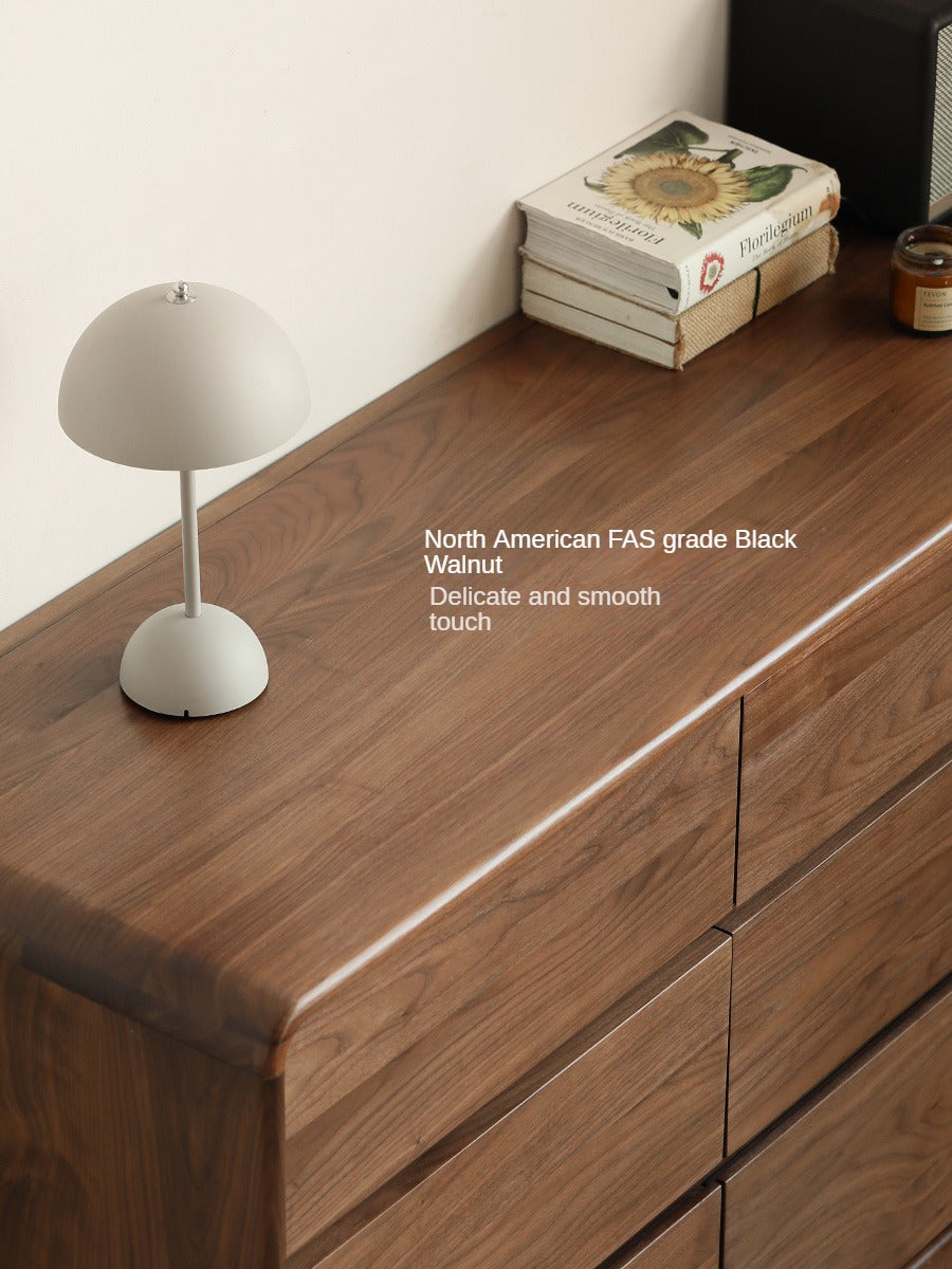 Black Walnut, Poplar Solid Wood Storage Cabinet Chest of Drawers