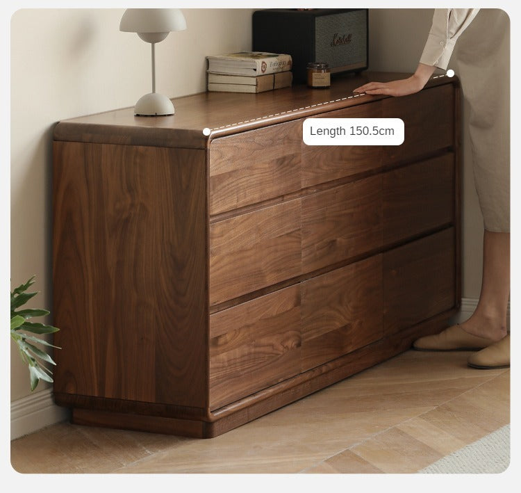 Black Walnut, Poplar Solid Wood Storage Cabinet Chest of Drawers