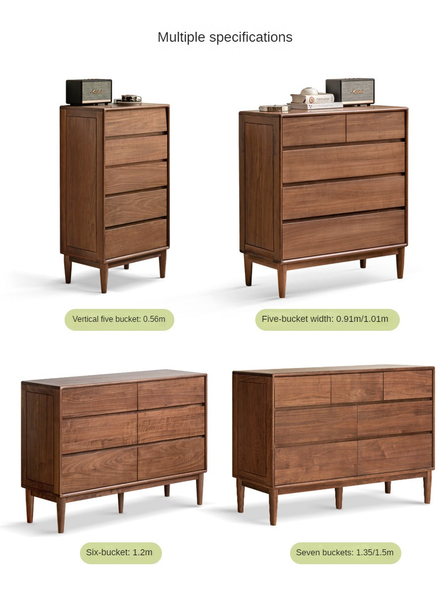 Black Walnut, Ash Solid Wood Chest of Drawers