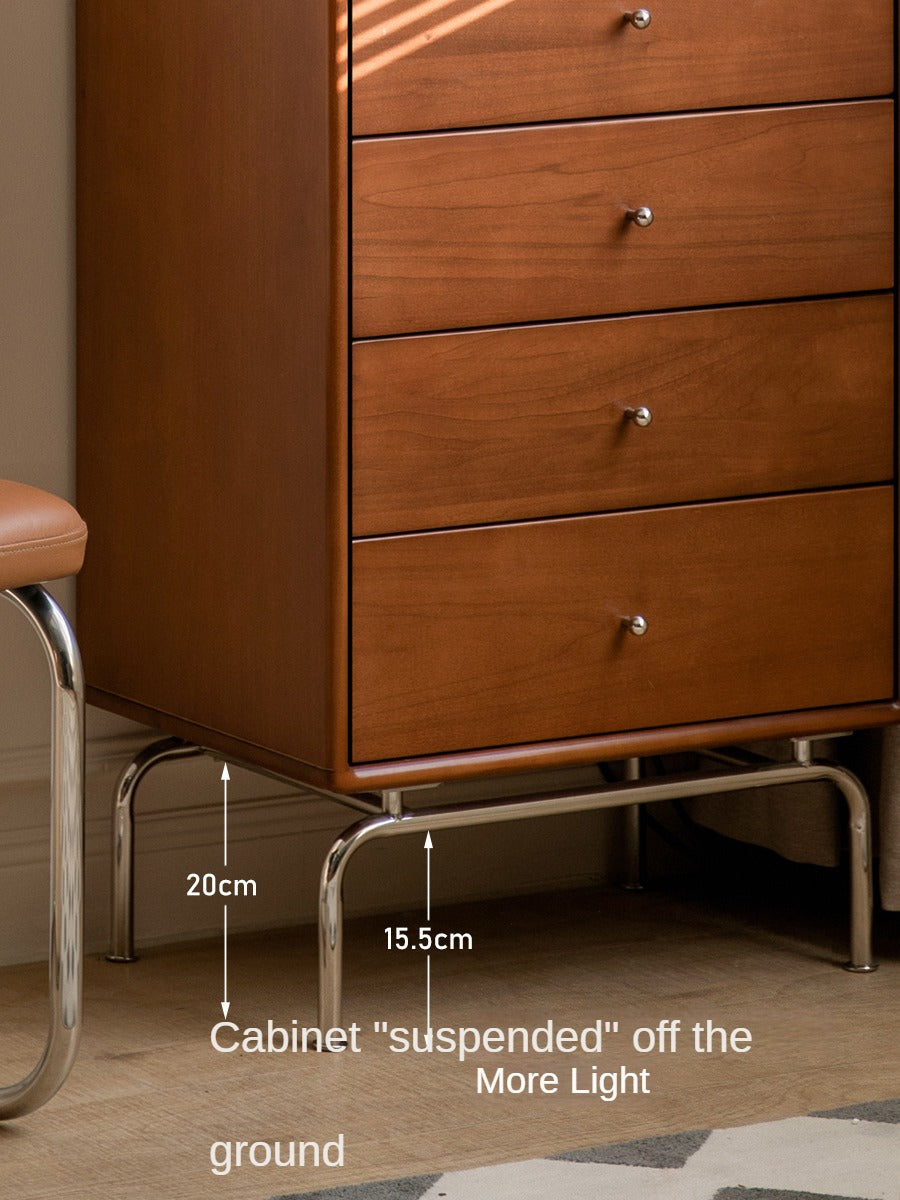 Poplar Solid Wood Retro Chest of Drawers