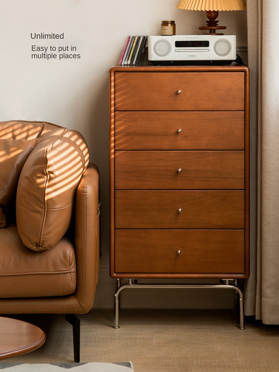 Poplar Solid Wood Retro Chest of Drawers