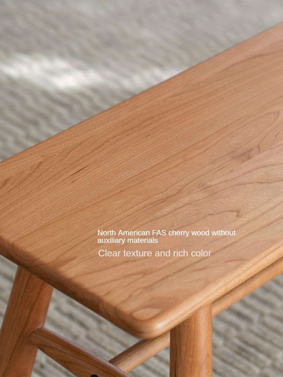 Cherry Solid Wood Bedside Long Bench
