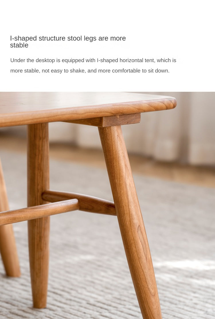 Cherry Solid Wood Bedside Long Bench