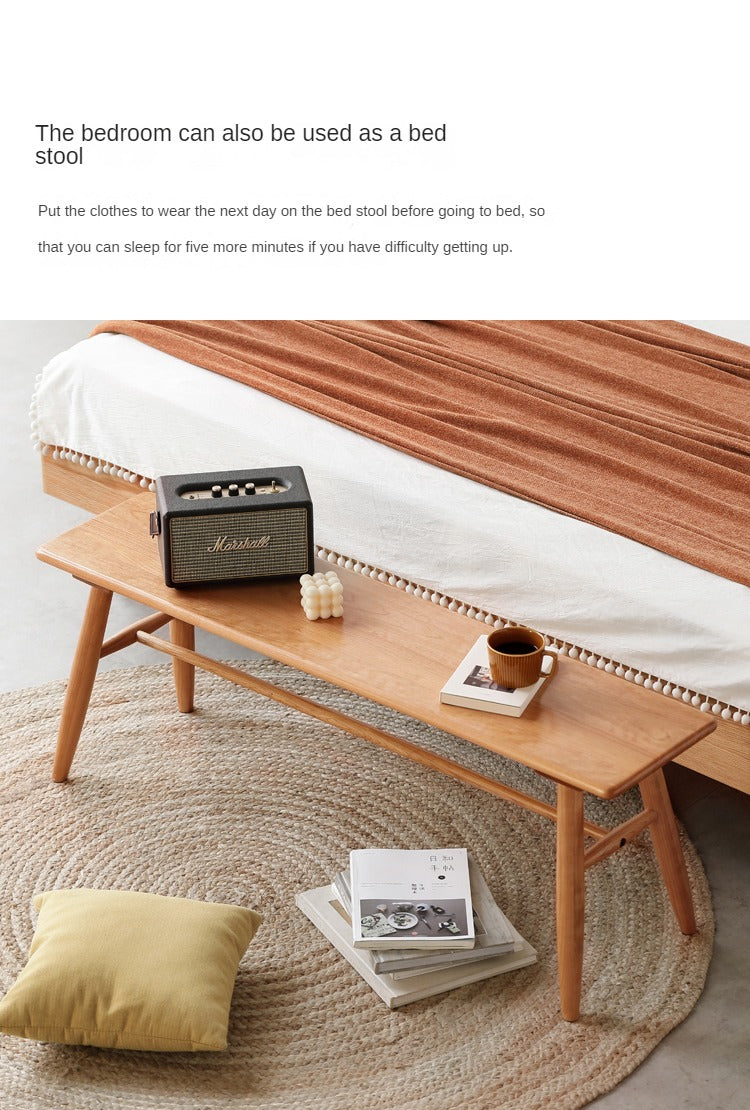 Cherry Solid Wood Bedside Long Bench