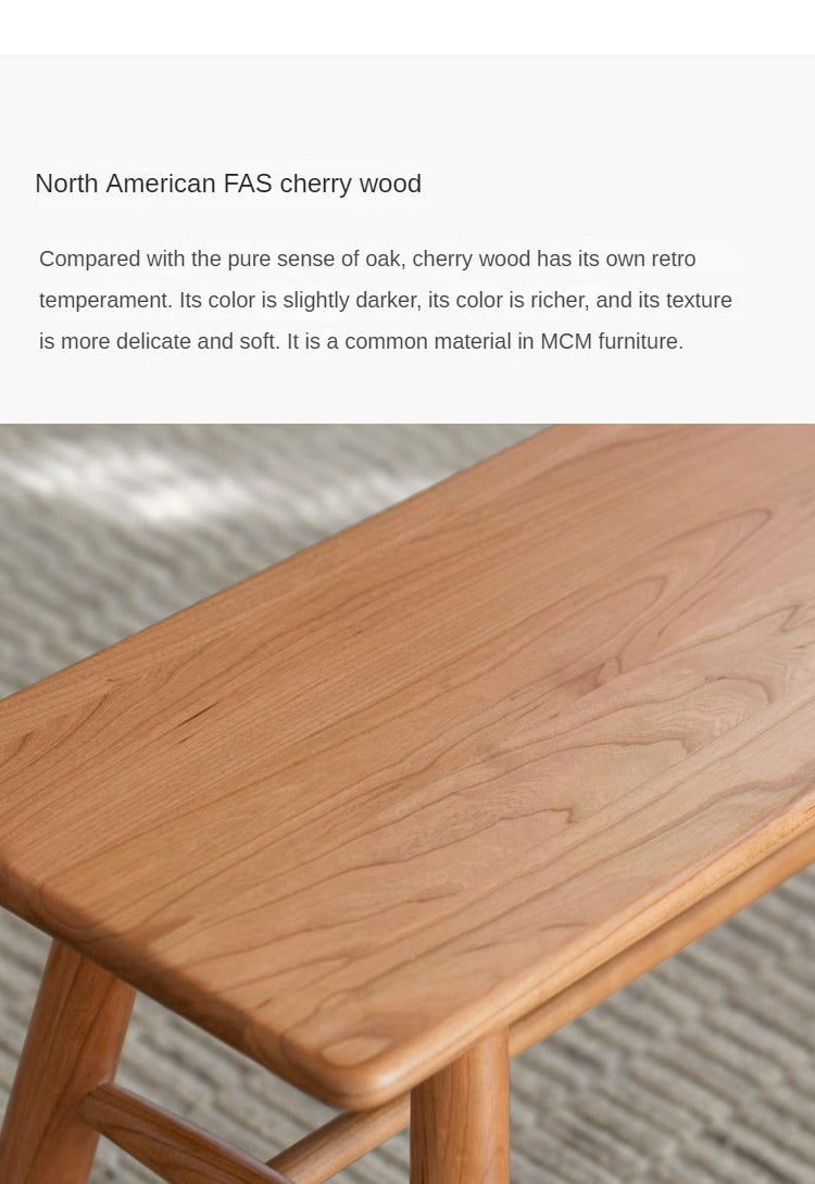 Cherry Solid Wood Bedside Long Bench