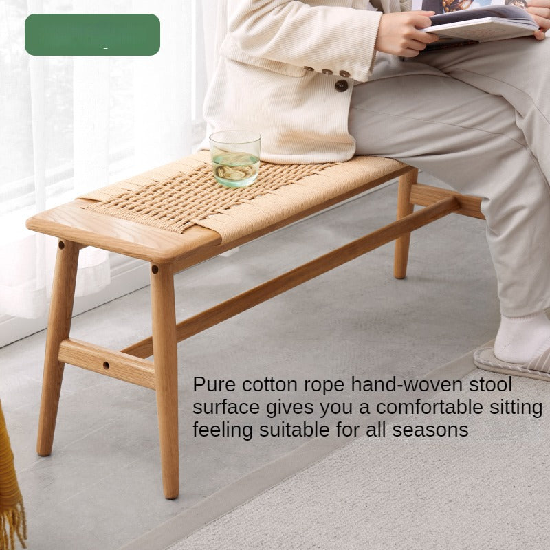 Oak solid wood Corded Bench