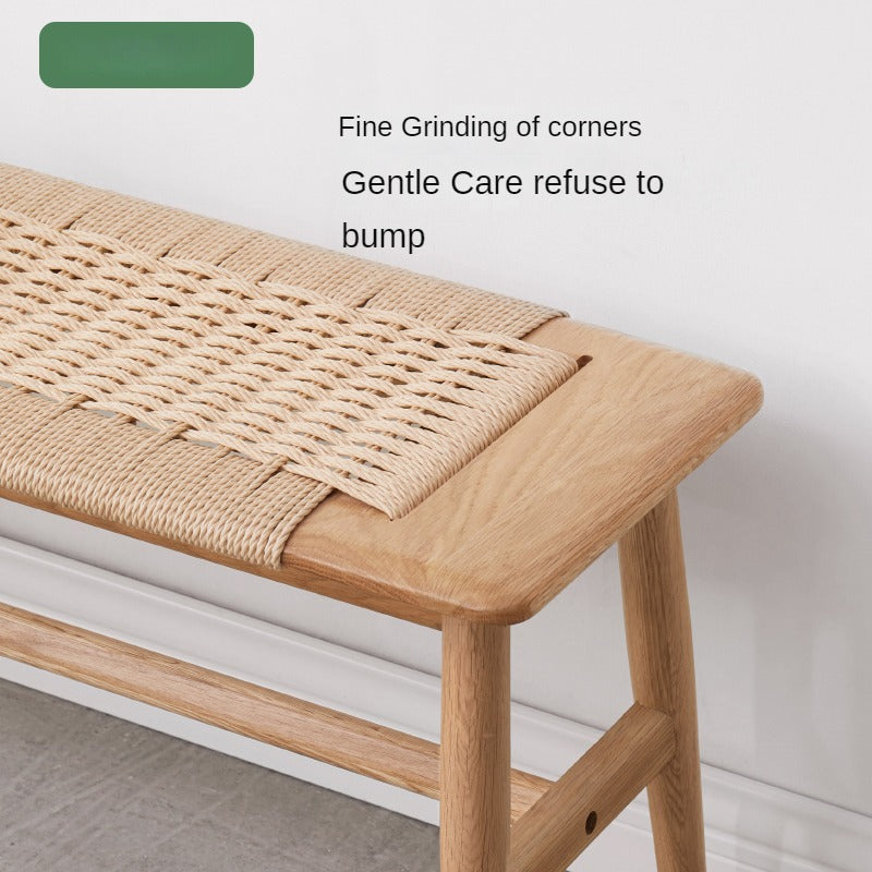 Oak solid wood Corded Bench