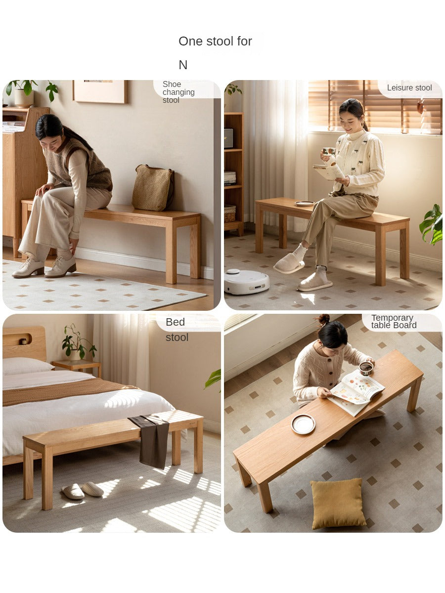 Ash, Oak, Beech, Solid Rubberwood Wide Seat Bench
