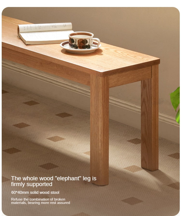 Ash, Oak, Beech, Solid Rubberwood Wide Seat Bench