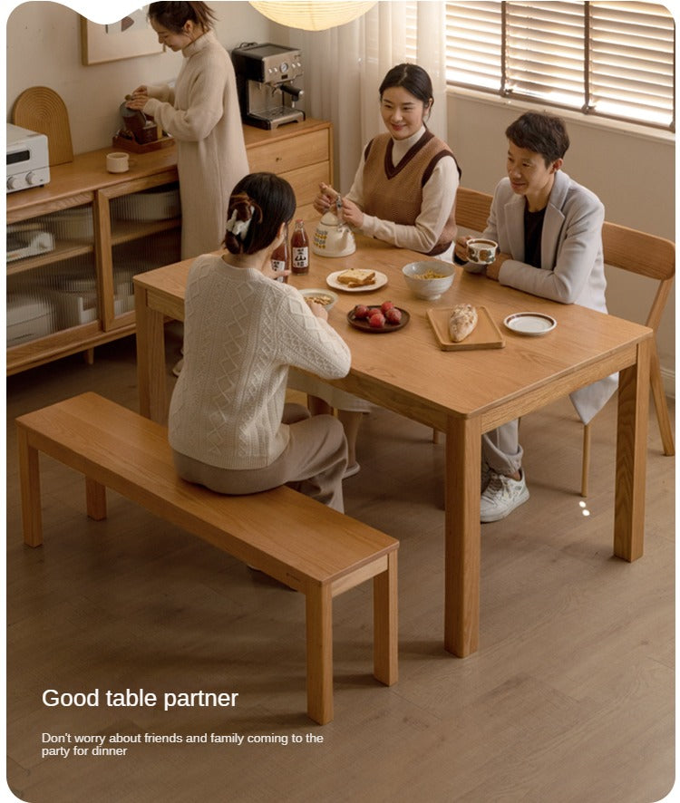 Ash, Oak, Beech, Solid Rubberwood Wide Seat Bench