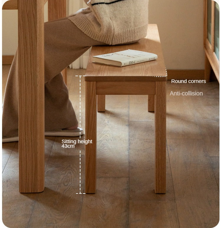 Ash, Oak, Beech, Solid Rubberwood Wide Seat Bench