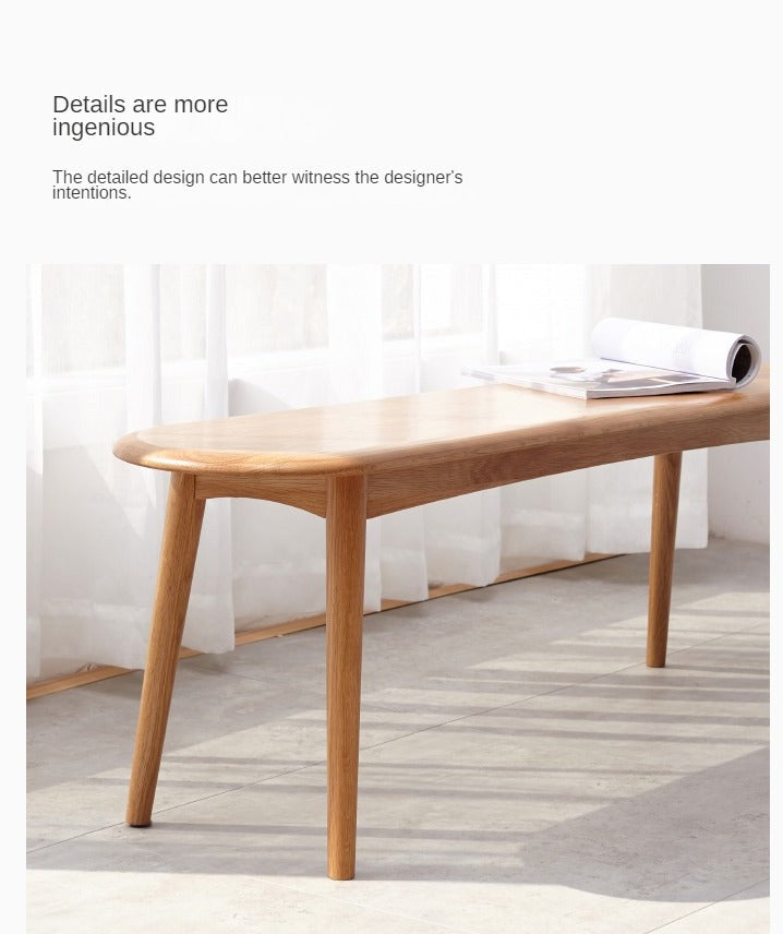 Oak Solid Wood Simple Bench