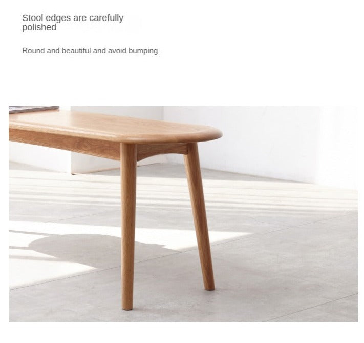 Oak Solid Wood Simple Bench