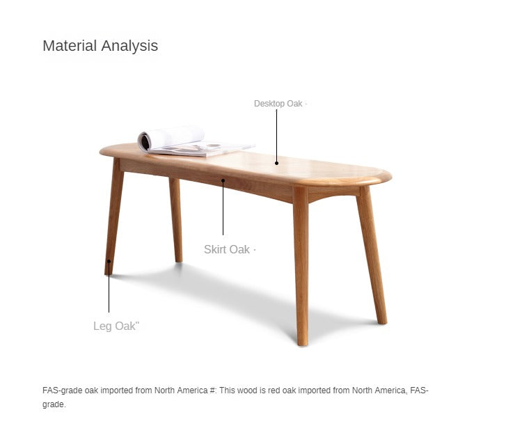 Oak Solid Wood Simple Bench
