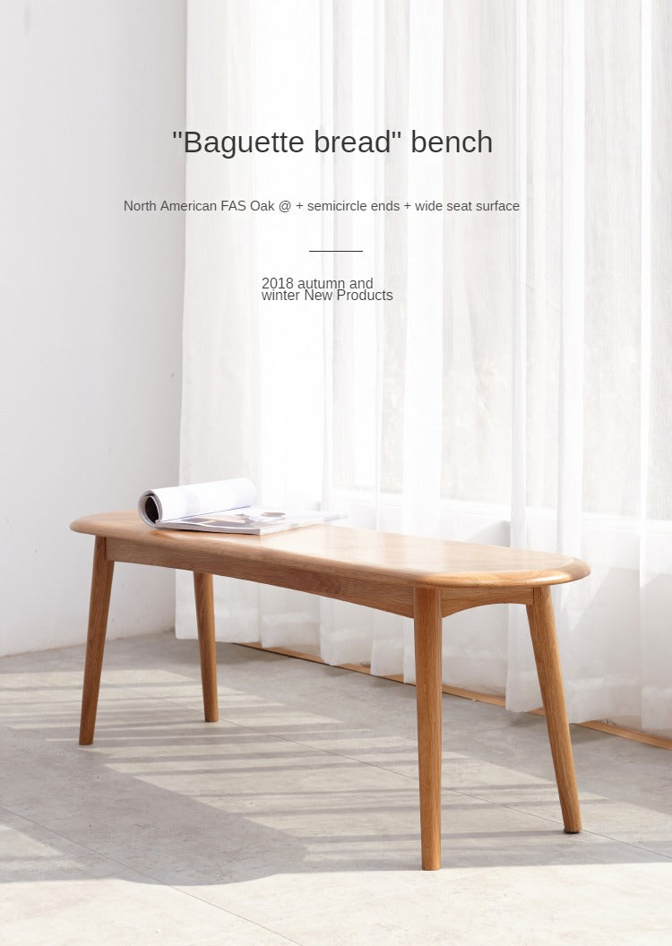 Oak Solid Wood Simple Bench