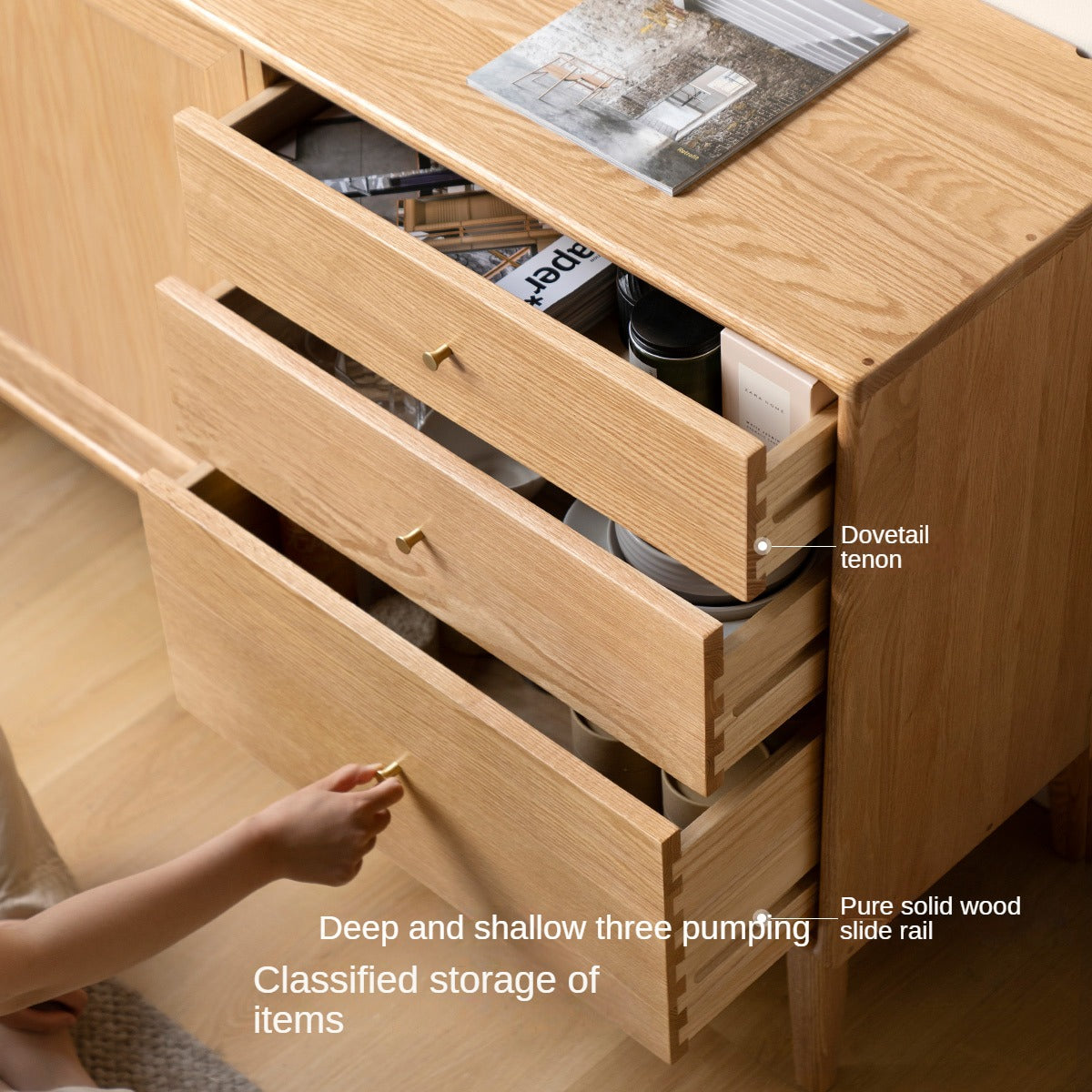 Oak Solid Wood Classic Sideboard