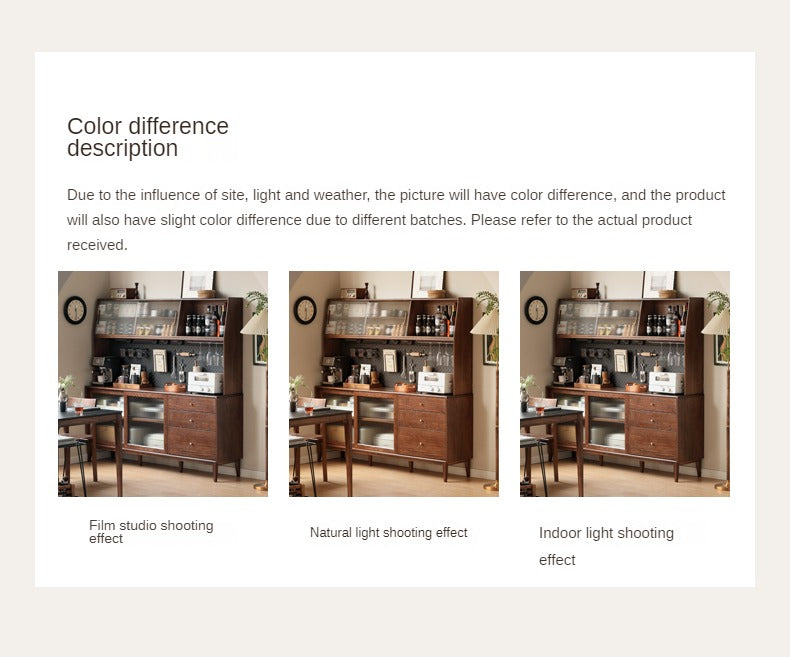 Solid Rubberwood, Oak Solid Wood Sideboard, Buffet Cabinet