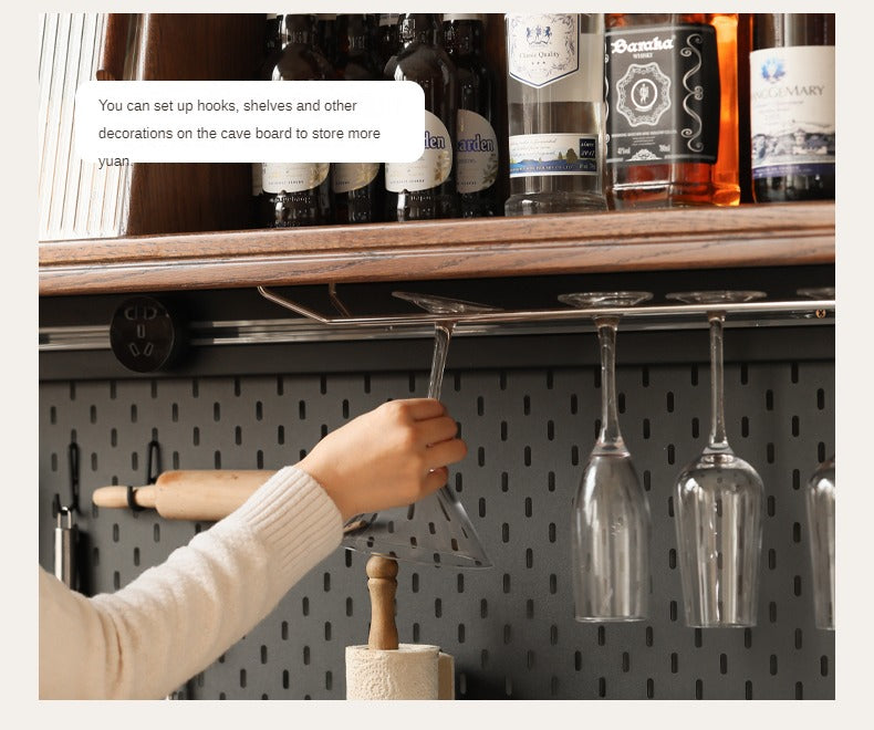 Solid Rubberwood, Oak Solid Wood Sideboard, Buffet Cabinet