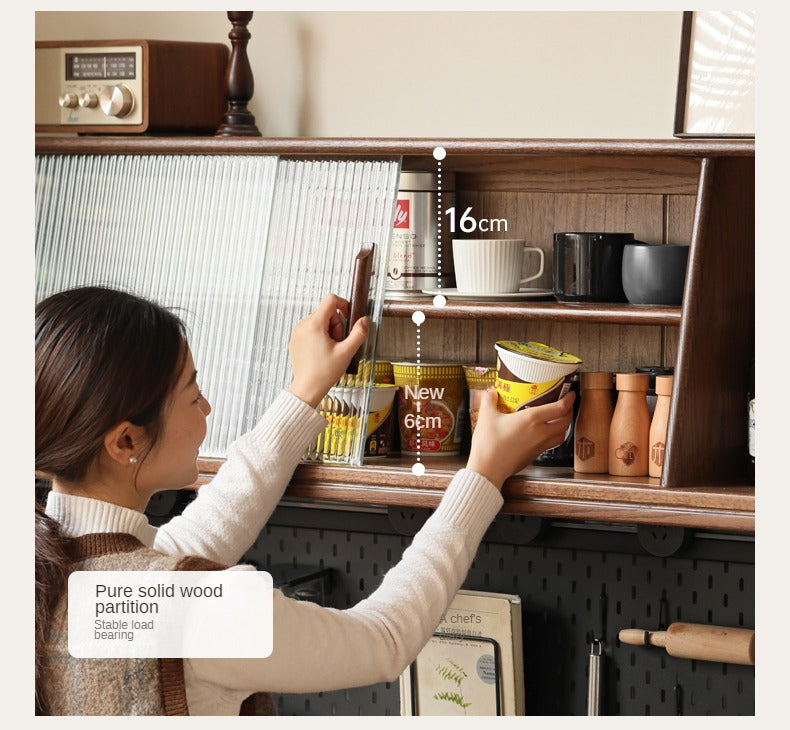Solid Rubberwood, Oak Solid Wood Sideboard, Buffet Cabinet
