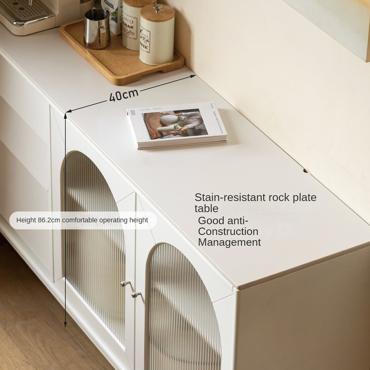 Poplar Solid Wood, Solid Rubberwood Sideboard, Buffet Cabinet