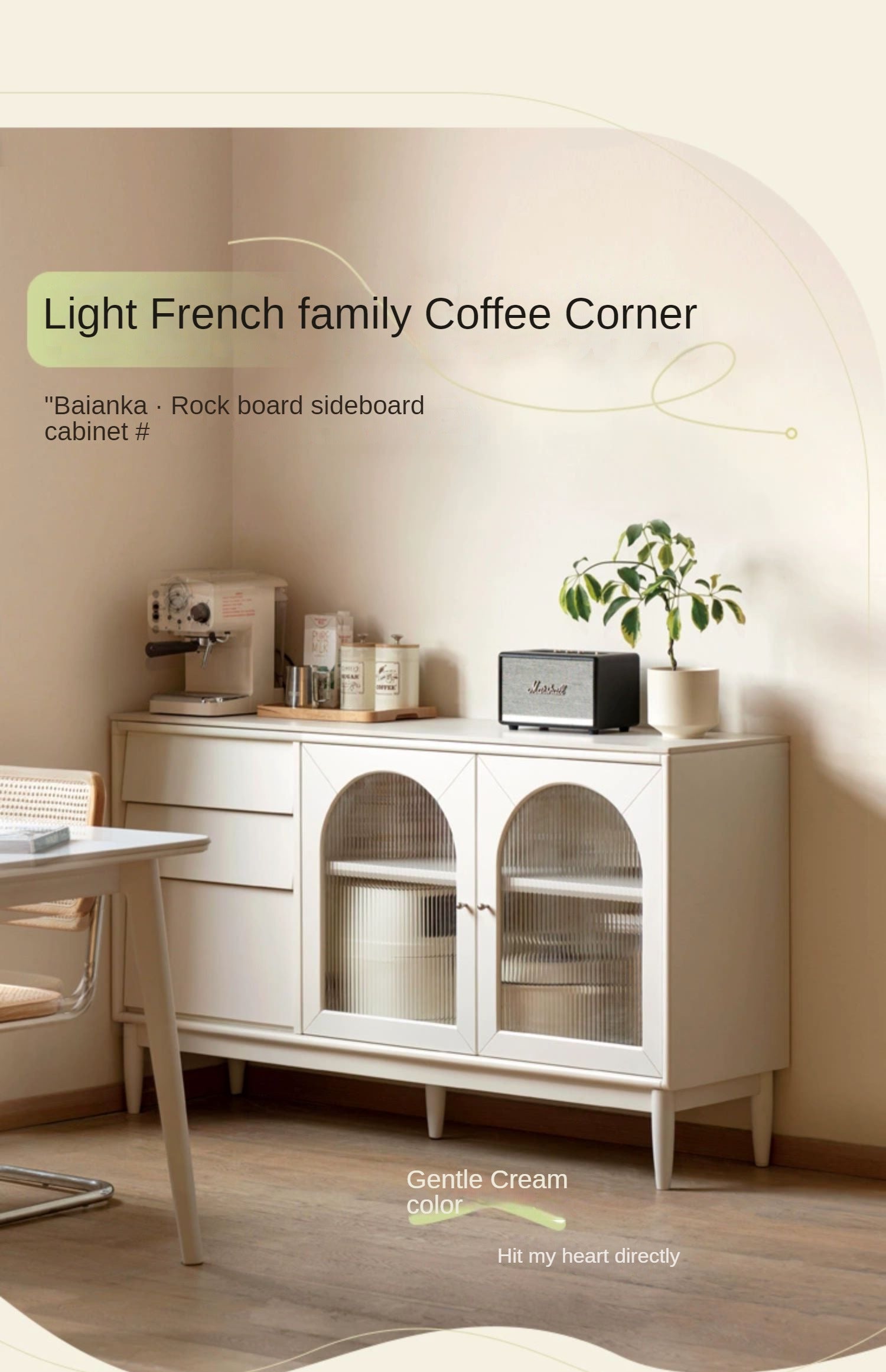 Poplar Solid Wood, Solid Rubberwood Sideboard, Buffet Cabinet