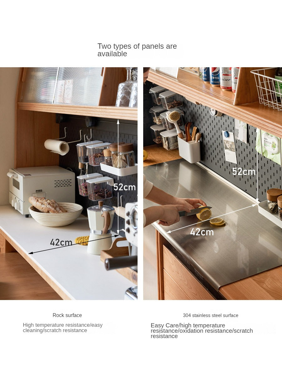 Cherry, Oak Solid Wood, Solid RubberWood Japanese Style Buffet Cabinet