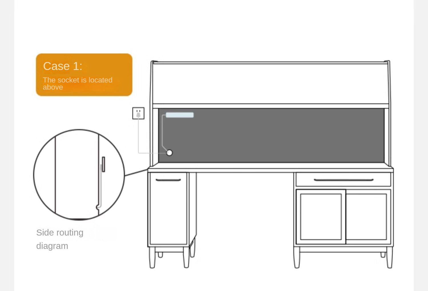 Cherry, Oak Solid Wood, Solid RubberWood Japanese Style Buffet Cabinet