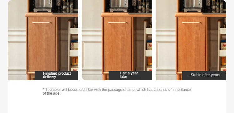 Cherry, Oak Solid Wood, Solid RubberWood Japanese Style Buffet Cabinet