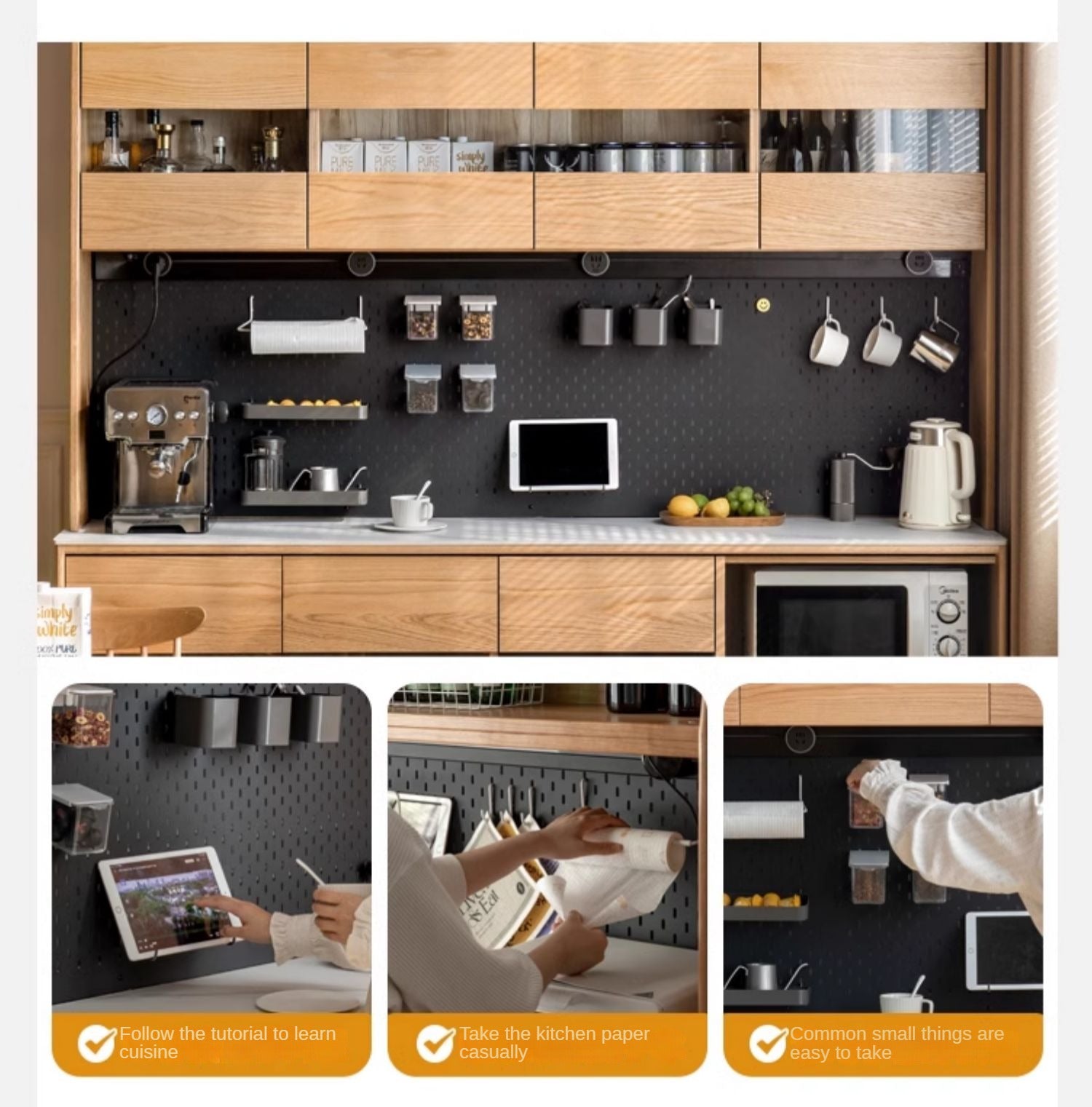 Oak Solid Wood Sideboard Modern Buffet Cabinet