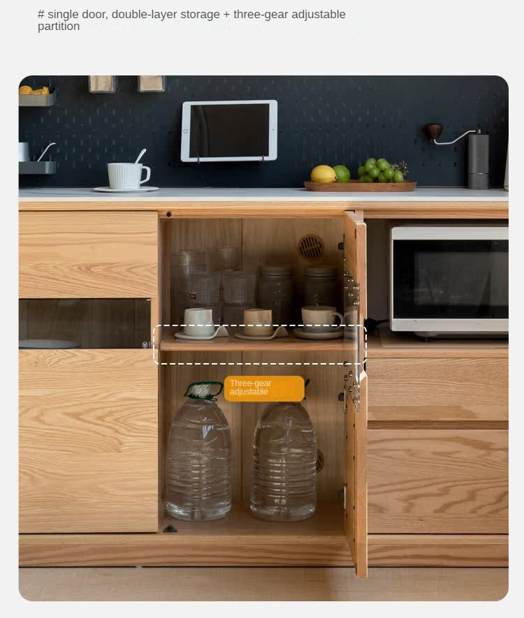 Oak Solid Wood Sideboard Modern Buffet Cabinet