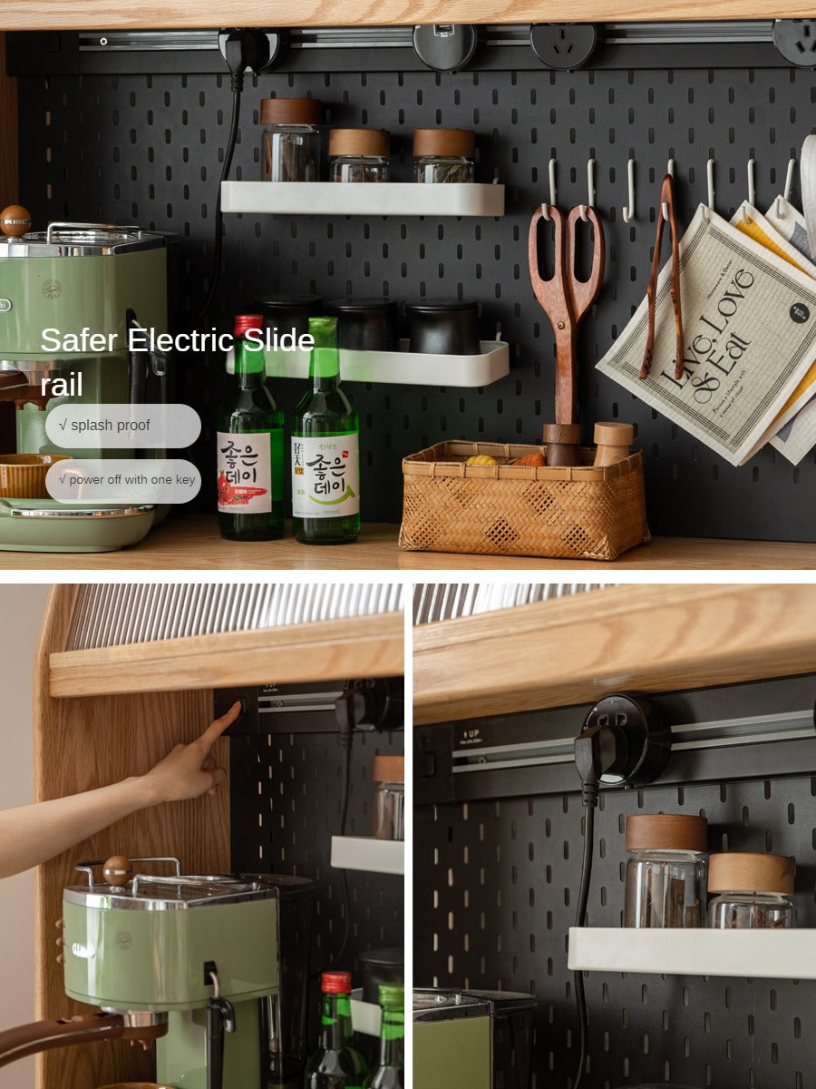 Oak Solid Wood Sideboard Multi-Functional Buffet Cabinet