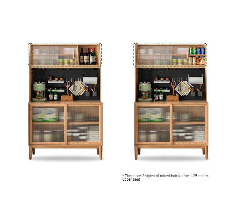 Oak Solid Wood Sideboard Multi-Functional Buffet Cabinet