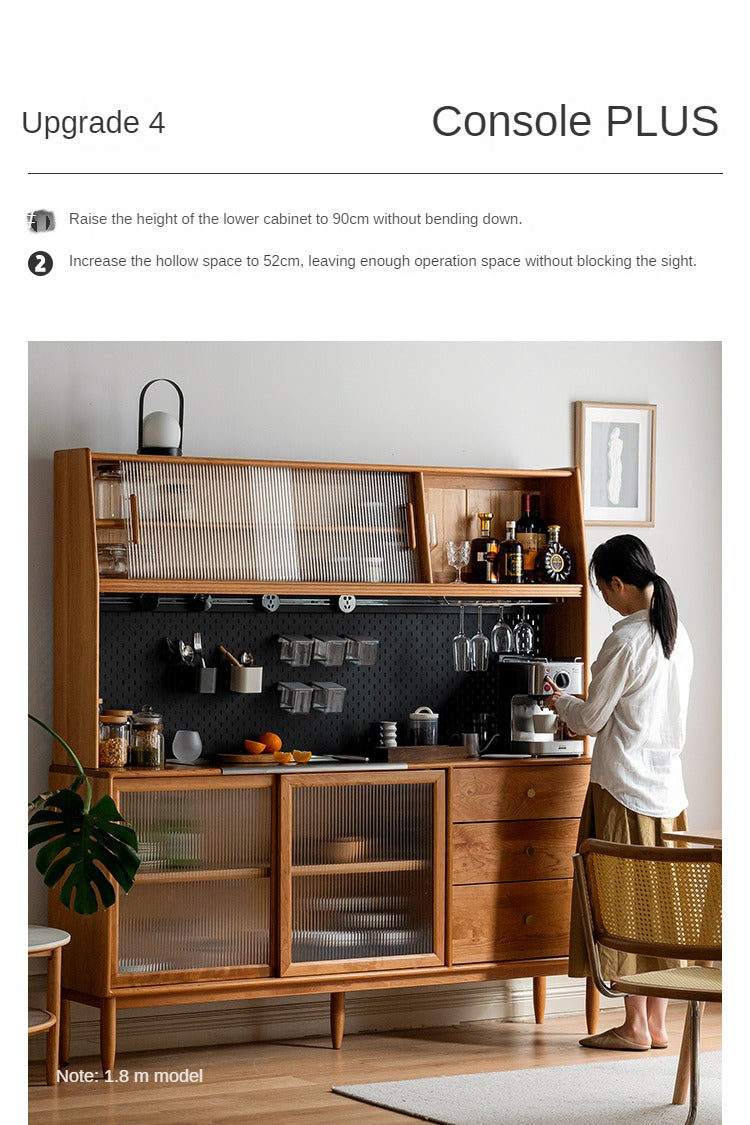 Cherry Solid Wood Sideboard High Cabinet Multi-Functional Buffet