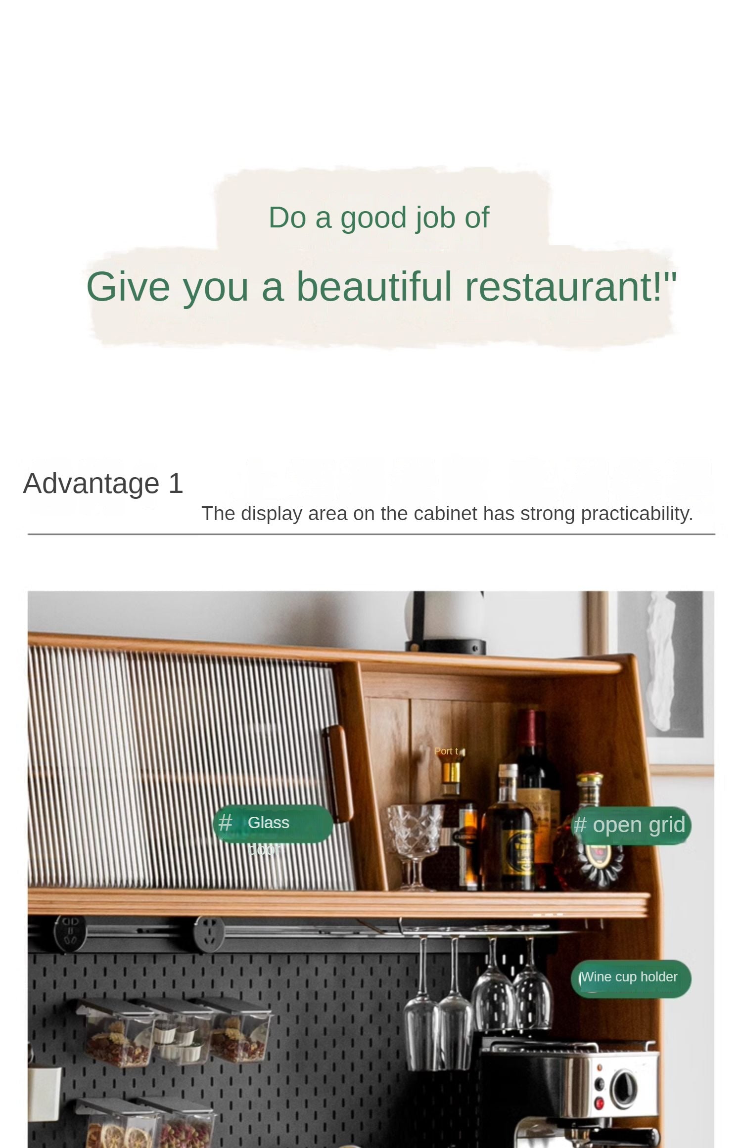 Cherry Solid Wood Sideboard High Cabinet Multi-Functional Buffet