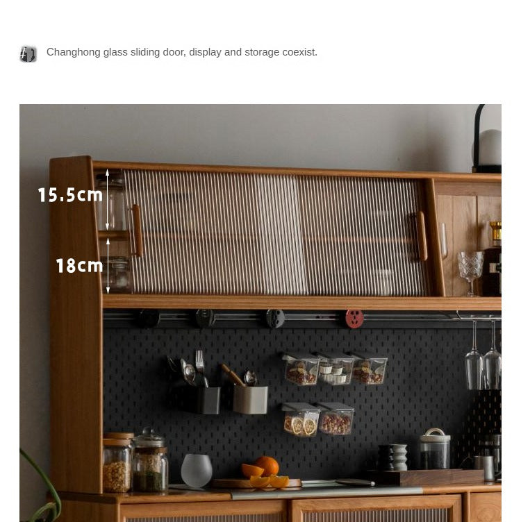 Cherry Solid Wood Sideboard High Cabinet Multi-Functional Buffet