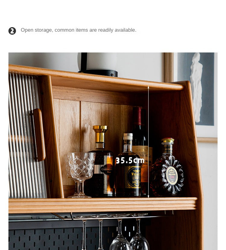 Cherry Solid Wood Sideboard High Cabinet Multi-Functional Buffet
