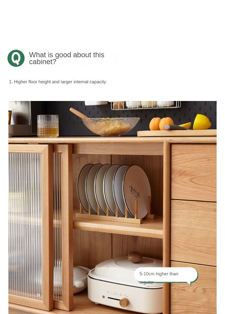 Cherry Solid Wood Sideboard High Cabinet Multi-Functional Buffet