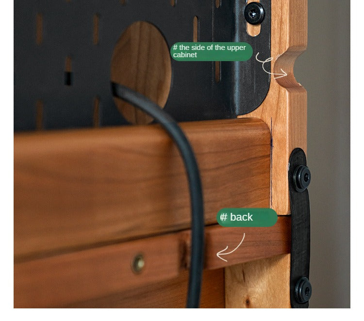 Cherry Solid Wood Sideboard High Cabinet Multi-Functional Buffet