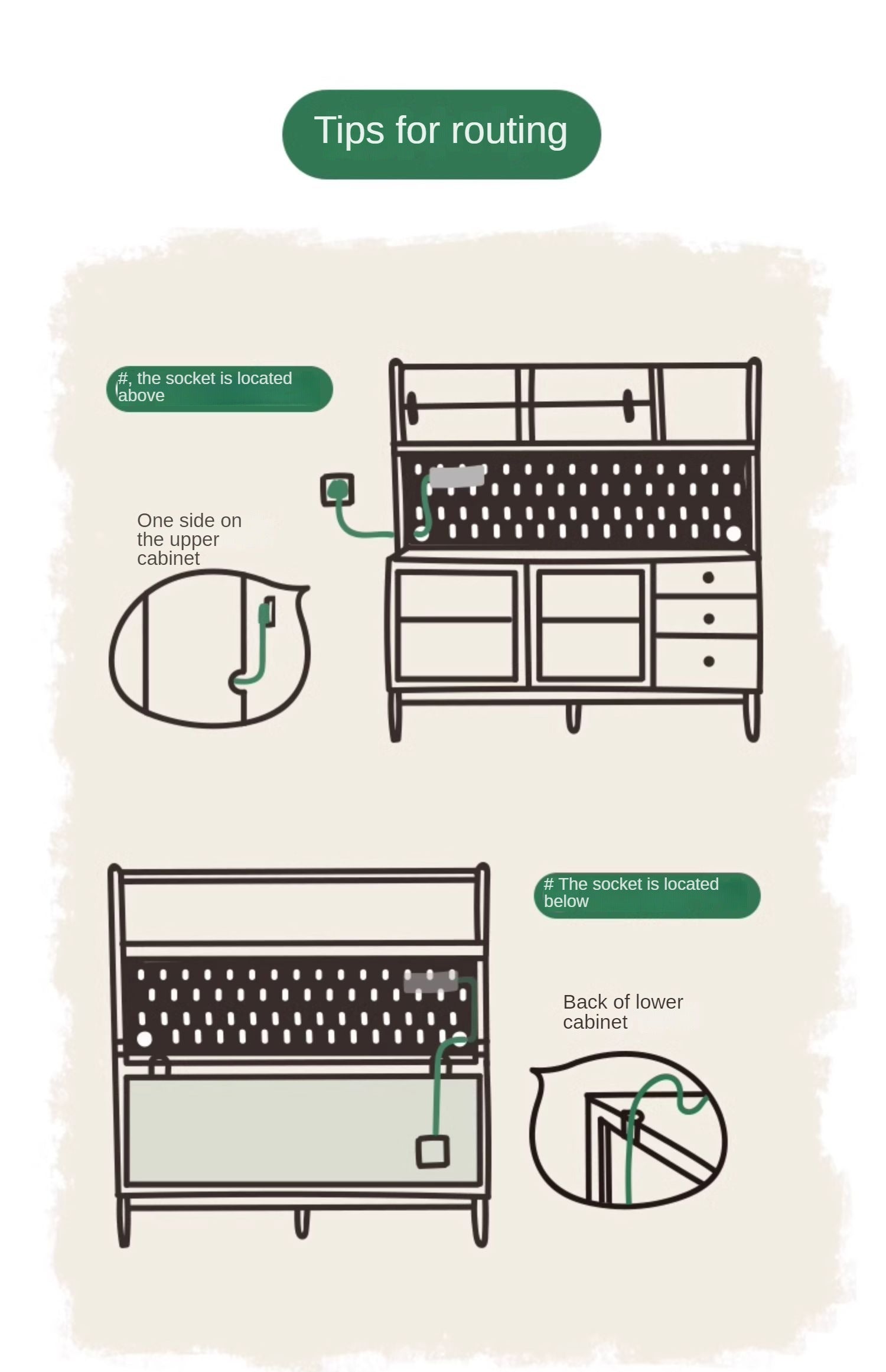 Cherry Solid Wood Sideboard High Cabinet Multi-Functional Buffet